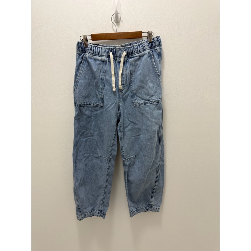 Gap Denim Supersoft Pull-On Barrel Jeans Light Wash Blue Small Elastic Waist